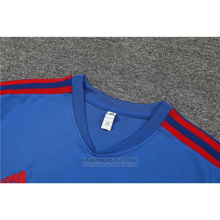 Fato de Treino Lyon Manga Curta 2022-2023 Azul - Calcas Curta